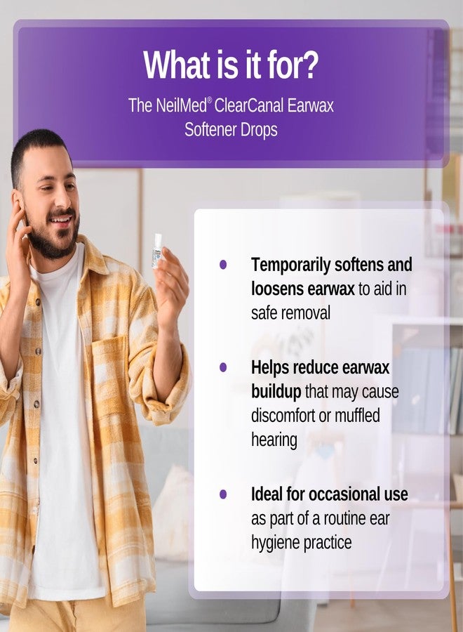 NeilMed ClearCanal Earwax Softener Drops 15mL-Non-irritating. Easy, Safe, Gentle Way to Soften, Loosen, and Remove Excessive Built-up Ear Wax - Image 5